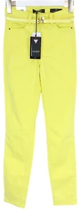 GUESS 1981 Skinny Hohe Hosen Damen W25 Sehr Dehnbar Gelb Mit Gürtel - Bild 1 von 9