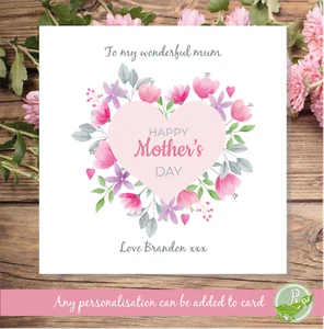 Personalised Name Floral Flower Female Girl Mum Nan Mother's Day Card  - Picture 1 of 4