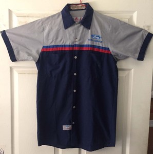 Blue Short Sleeve Button-Front Vintage 