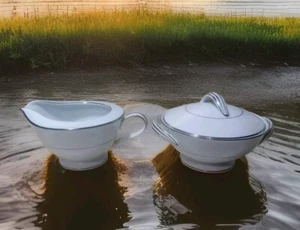 Azúcar y crema Noritake WHITEHALL 6115 Japón - Imagen 1 de 7