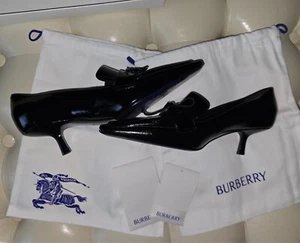 Burberry Black Leather Storm Court Pumps - Picture 1 of 12