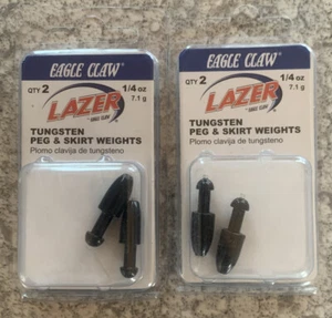 2 Packs Eagle Claw Tungsten Peg & Skirt Weights 1/4 OZ - Picture 1 of 1