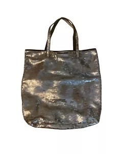 VICTORIA’S SECRET Vintage Silver Sequin Shoulder Open Tote Bag - Picture 1 of 5