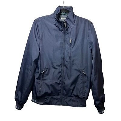 Perry Ellis Portfolio Jacket Full Zip Lightweight Bomber Modern Small Blue - Image 1 of 4