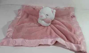 Manta de seguridad Carters Kitty Cat rosa Lovey mate satinado blanco gatito - Imagen 1 de 7