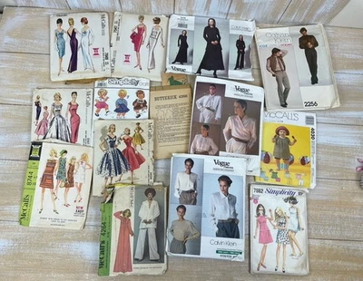 Lot of 14 Vintage 1960s 1970s 1980s Sewing Patterns - Cut Patterns As Is Lot 3 - Image 1 of 4