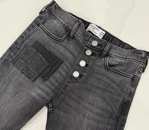Abercrombie Kids High-Rise Flare Jeans Girls 13/14 Slim Black Stretch Pull On - Picture 1 of 15