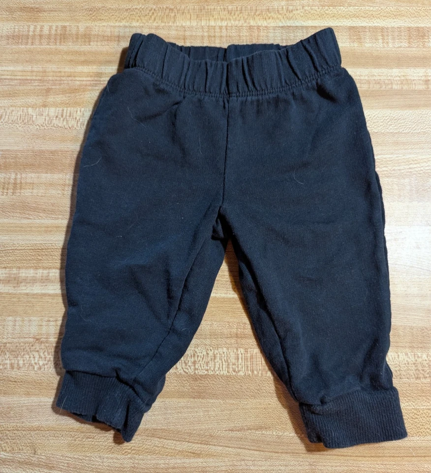 Pantalones negros Carter's bebé niño talla 6 meses 100% algodón cintura elástica Foto 1 de 1