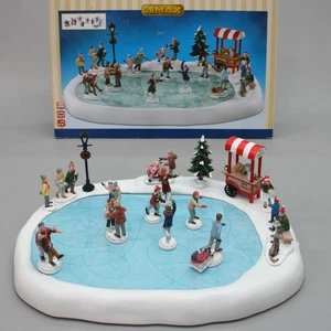 Vintage 2009 LEMAX Winter Village Ice Skating Pond Rink Musical Animated - 94048 - Picture 1 of 12