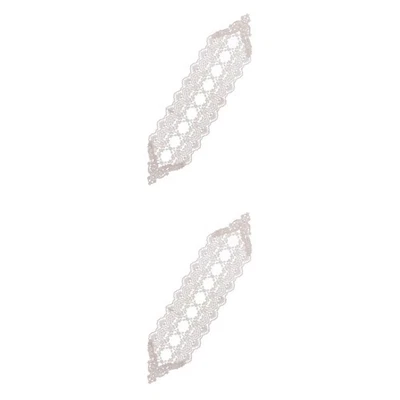  2 Count Tischläufer Leinen Spitzentischdecken Esstischdekoration - Bild 1 von 4