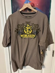 Vintage Mecca y2k 2000s T-shirt size Xl Hip Hop Skater Brown - Picture 1 of 7
