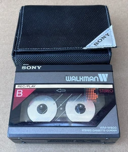 Reproductor de casete estéreo Sony Walkman WM-W800 de colección con estuche *sin probar* - Imagen 1 de 9