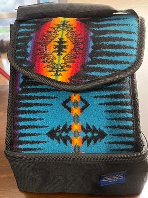 PENDLETON MULTI WOOLEN BODY BlacK CLOTH TRIM ZIP TOP TOTE BAG - Image 1 of 4