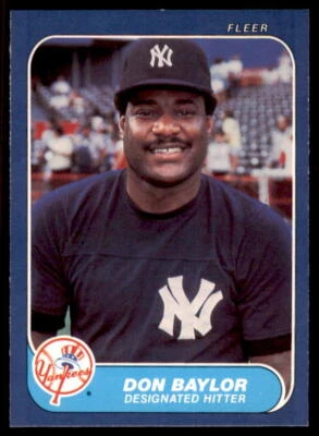 1986 FLEER BASEBALL CARD NEW YORK YANKEES #99 DON BAYLOR - Image 1 of 2