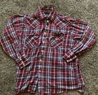 Mens Plains Westernware Plaid Flanel Shirt Size Large