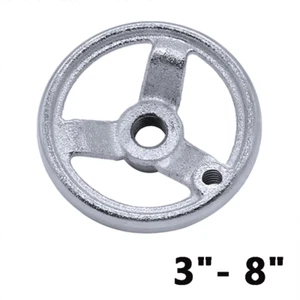 3"-8" Three Spoke Round Handwheel M8-M20 Threaded Hole for Milling Machine Lathe - Picture 1 of 5