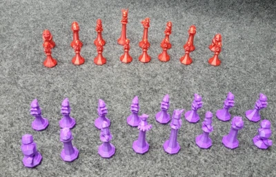 Pokémon Chess Set Red & Purple Pikachu Squirtle Charmander 3D Printed Pokemon - Image 1 of 4