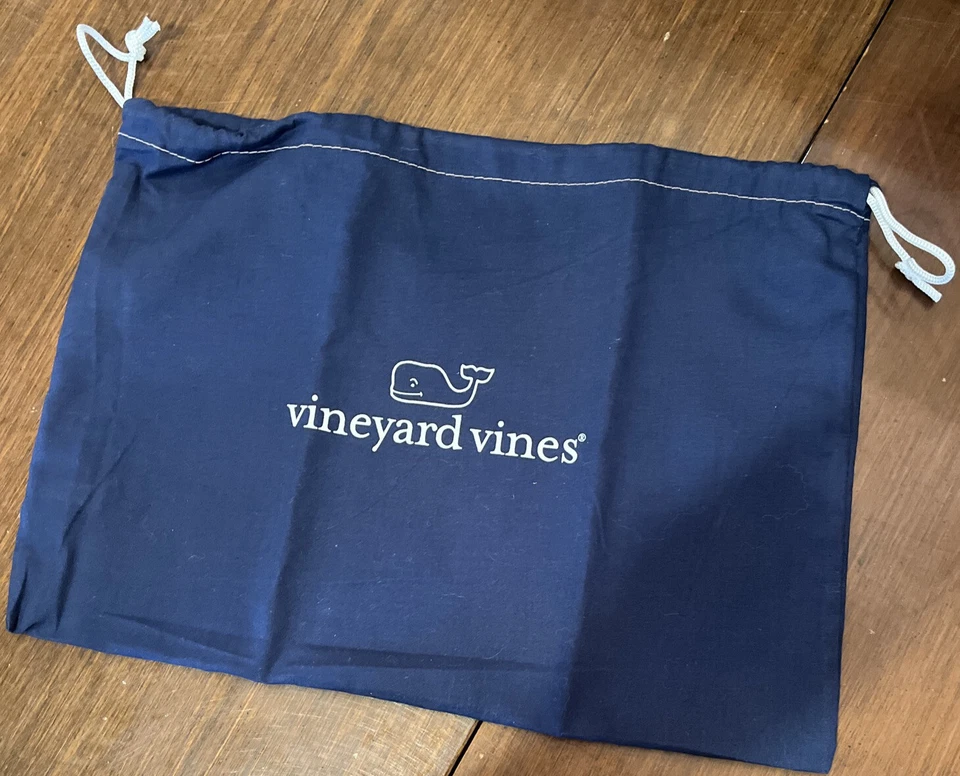 VINEYARD VINES Azul Marino Blanco Ballena Cordón Paño Regalo Almacenamiento Bolsa para el Polvo NUEVO Foto 1 de 1