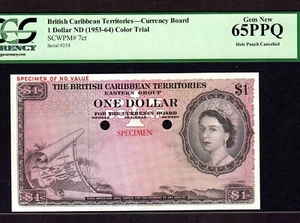 British Caribbean Territories 1 1953 P-7ct * PCGS Gem Unc 65 PPQ * Specimen * - Picture 1 of 2