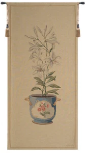 Amaryllis bianco grande arazzo europeo arte da parete decorazione da appendere (nuovo) 56x27 in - Foto 1 di 5