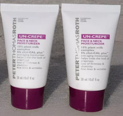Paquete de 2 - Crema hidratante facial y cuello Peter Thomas Roth Un-Crepe 0,67 oz 20 ml - sellada Foto 1 de 3