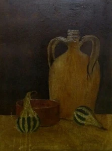 ✅ ANTICO DIPINTO AD OLIO NATURA MORTA EPOCA PRIMI 900 ANTIQUE - 996 - Picture 1 of 7