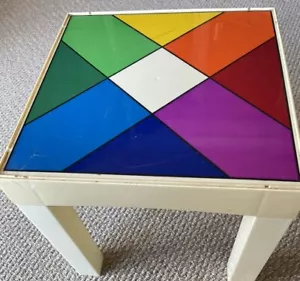 Tavolo Parsons vintage piano geometrico colorato HTF anni 70 design mod plastica - Foto 1 di 14