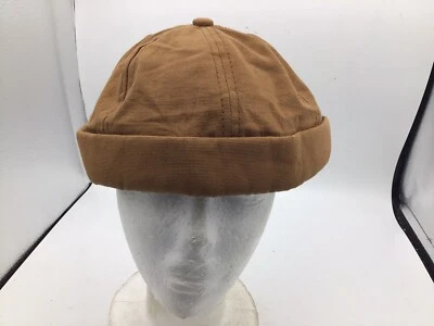 Denim Supplies Dry Goods Skull Cap Sailor Hat Adjustable Brown Canvas Biker Q1 - Image 1 of 3
