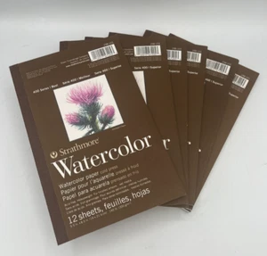 LOT (6) Strathmore 400 Series Watercolor Pad, (298-103) 5.5"x8.5" - Picture 1 of 5