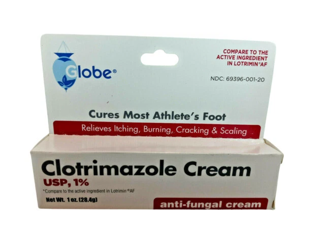 Globe Clotrimazole 1% USP Antifungal Cream - 1oz.