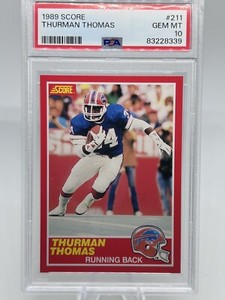 1989 Score #211 Thurman Thomas RC Rookie PSA 10 GEM MINT BILLS