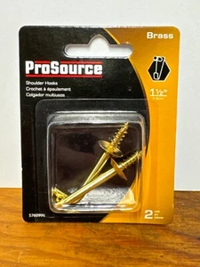 ProSource Rust-Resistant Shoulder Hook 9/64 In Wire Solid Brass Brass Plated - Picture 1 of 2