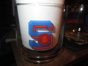 Vintage SYRACUSE ORANGE Logo 3 1/2 Inch Tall Glass NCAA - Picture 1 of 2