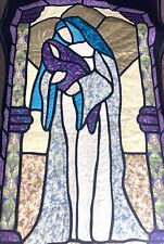 Mother & Child Stained Glass Look Wall/Window  Hanging Handmade 39”