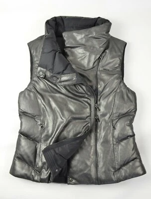 $2K Polo Ralph Lauren RLX Women's Metallic Goat Suede Leather Puffer Down Vest M - Image 1 of 4