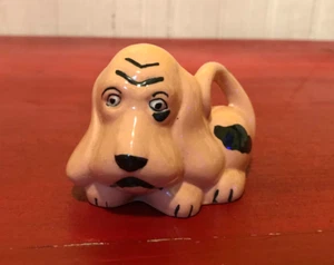 Vintage Black Spotted Bassett Hound Puppy Dog Whimsical Knick Knack Figure - Picture 1 of 9