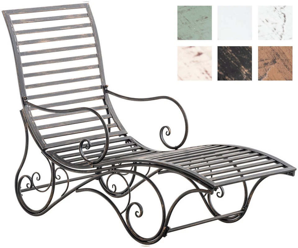CLP Gartenliege Amiens Sonnenliege Bank Metall Terrasse Liegestuhl Garten Eisenliege