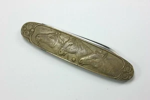 Vintage RACE HORSES & DOG BREEDS Folding Pocket Knife ( UNIQUE ) - Picture 1 of 4