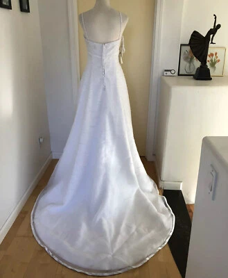 Mori Lee By Madeline Gardner White Wedding Dress Sz 8 NWT - Image 1 of 4