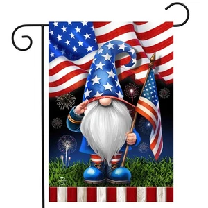 Briarwood Lane Saluting Gnome Garden Flag - Picture 1 of 4