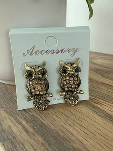 Vintage Boho New Owl Earrings Unique Gift Earth - Picture 1 of 3