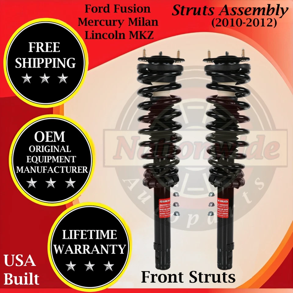 Puntales delanteros Monroe OEM para Ford Fusion/Mercury Milan/Lincoln MKZ 2010-2012 Foto 1 de 4