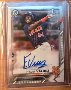 Freddy Valdez 2021 Bowman #CPA-FV Chrome Prospect Autografi Auto - Foto 1 di 2