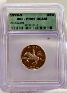 1999 S Clad Delaware 25c ICG PR69 DCAM - Picture 1 of 2