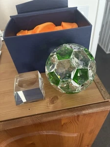 Collectors Edition Crystal Football with Rotation Base in Emerald Green Colour - Picture 1 of 2