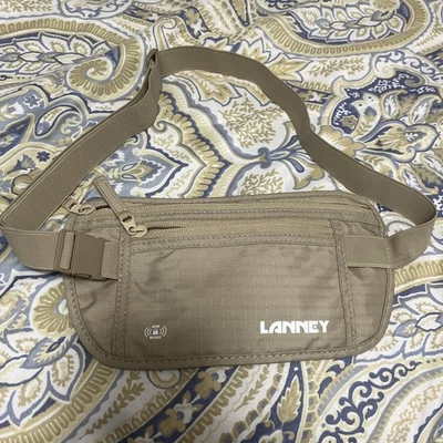 米色斜挎包/腰旅行袋/钱带/保姆包带 RFID 卡保护 — 第 1/4 张图片