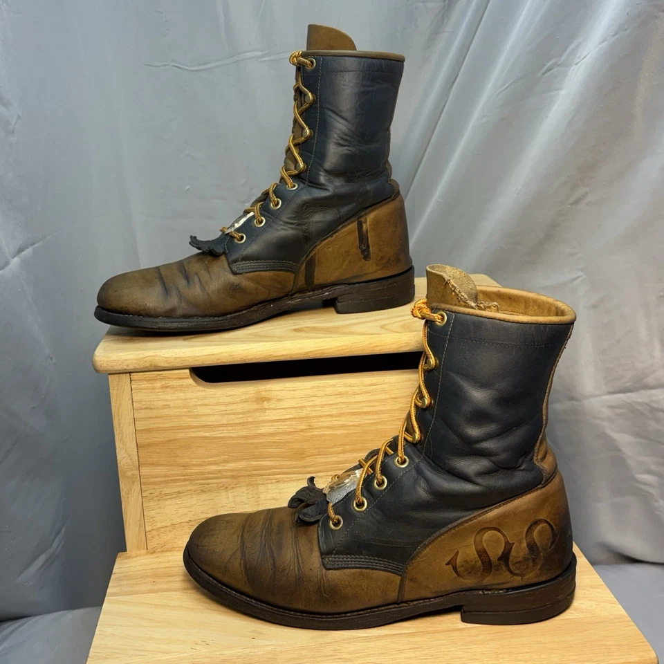 Botas de Colección Justin Boot Cuero Negro y Marrón Marca Roper para Mujer’s 7 A EE. UU. Foto 1 de 4