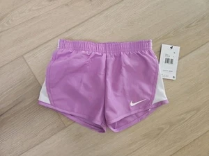 Nike Girls' Dri-Fit Jogging Shorts Size 4 Age 3/4Years, Purple And White, New - Picture 1 of 8