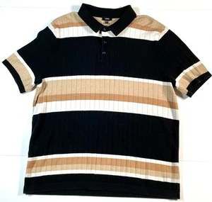 Express Mens Polo Shirt Size XL Short Sleeve Stripe 100% Cotton Golf Casual - Picture 1 of 12