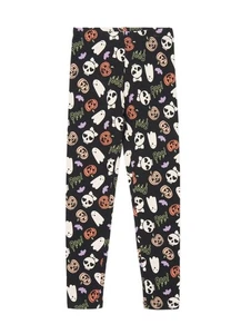 Way To Celebrate Girls Halloween Print Pumpkins Ghosts Skeleton Legging Lg 10-12 - Picture 1 of 3